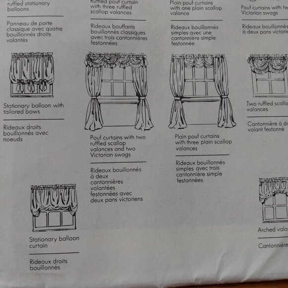 Priscilla Curtains Sewing Pattern Door Window Panel Victorian Ruffle Pouf Swag - Picture 9 of 10